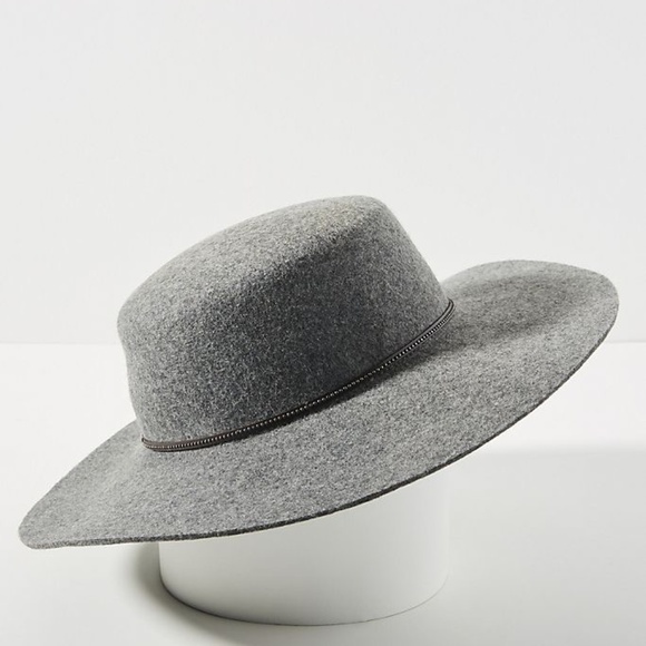 Frye Felt Santa Fe Wool Boater Hat Gray Lead - Picture 2 of 9